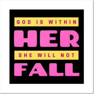 God Is Within Her She Will Not Fall | Christian Posters and Art